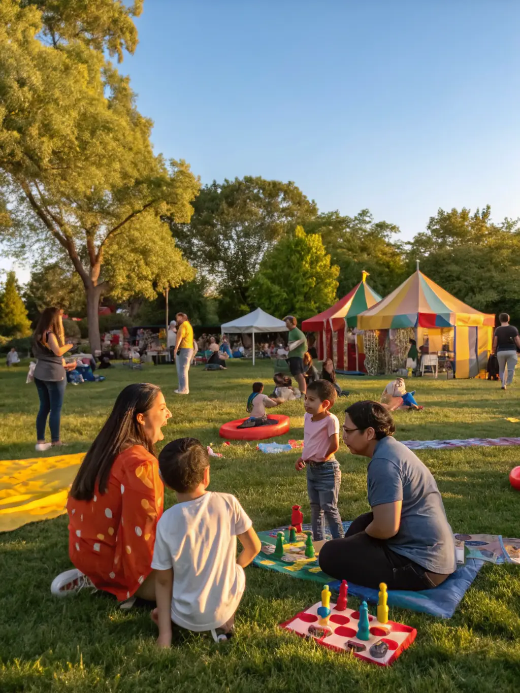 A vibrant image of a local festival with people of all ages participating in traditional games and activities, showcasing the community spirit.